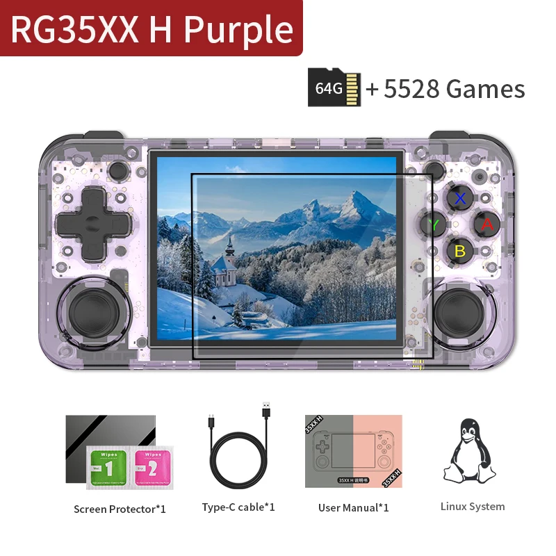ANBERNIC RG35XX H Handheld Game Console Linux 3.5 inch IPS Screen