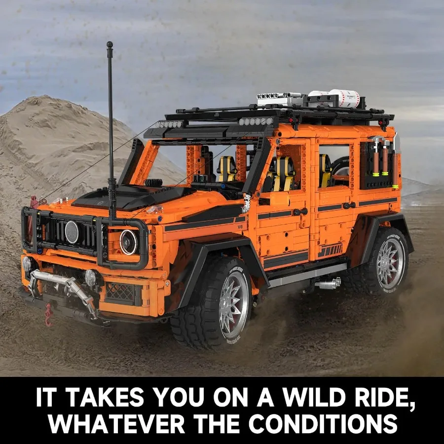 Ensemble de construction de voiture tout-terrain 4x4, ensemble de voiture de voyage avec outils et accessoires d'aventure, Kit de modèle de voiture classique, idée cadeau amusante pour adultes