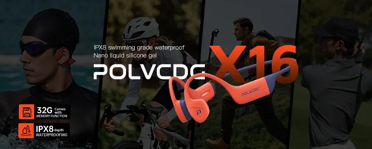 POLVCDG Knochenleitungs-Headset X7 IPX8 32GB Bluetooth 5.3 Kabelloses Headset mit Mikrofon Wasserdicht zum Schwimmen 2023 Neu – Detail 3