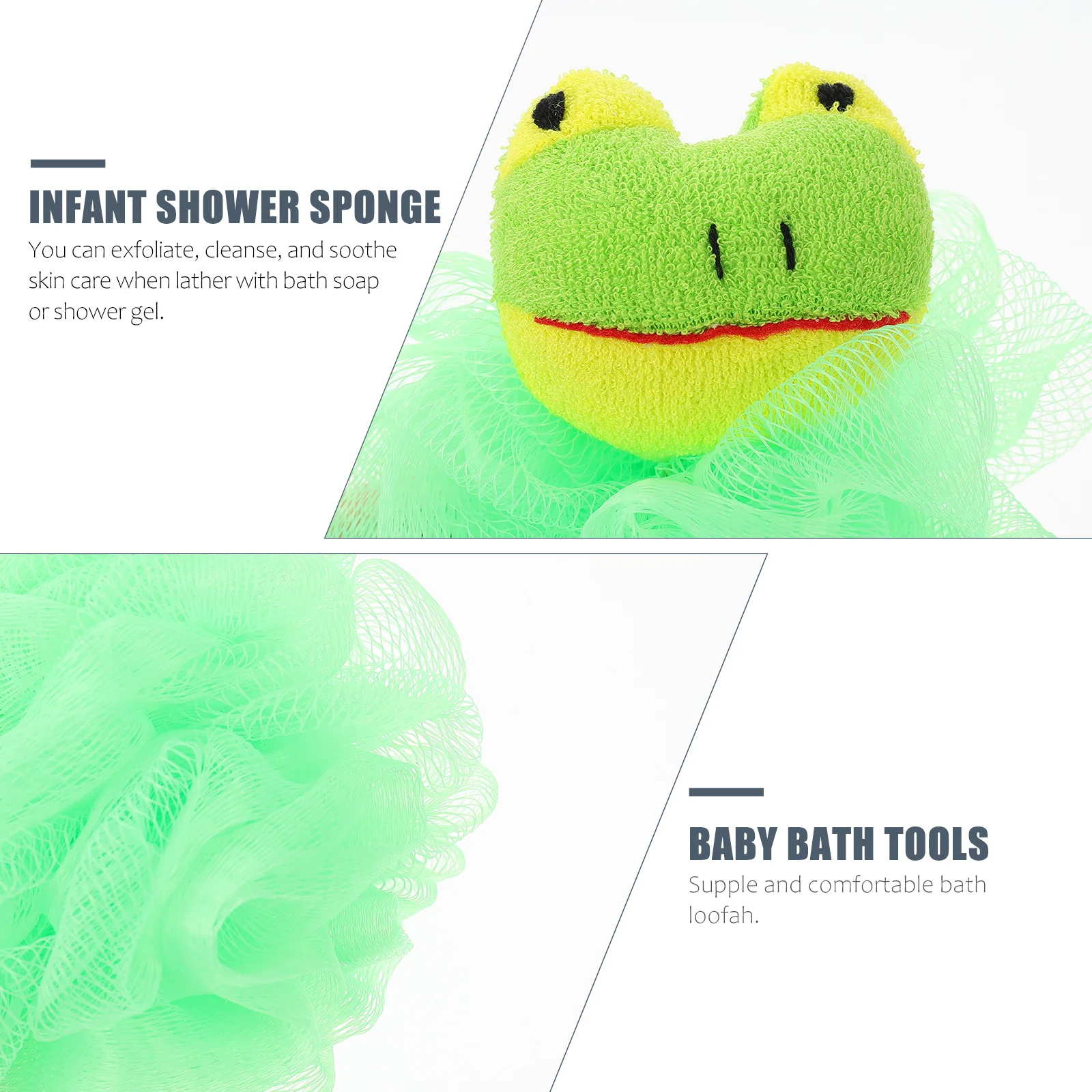 

4Pcs Cartoon Bath Loofah Sponge Creative Design Baby Bath Tools Soft Scrubbing Daily Use Shining Smooth Skin Kid's Loofah Sponge