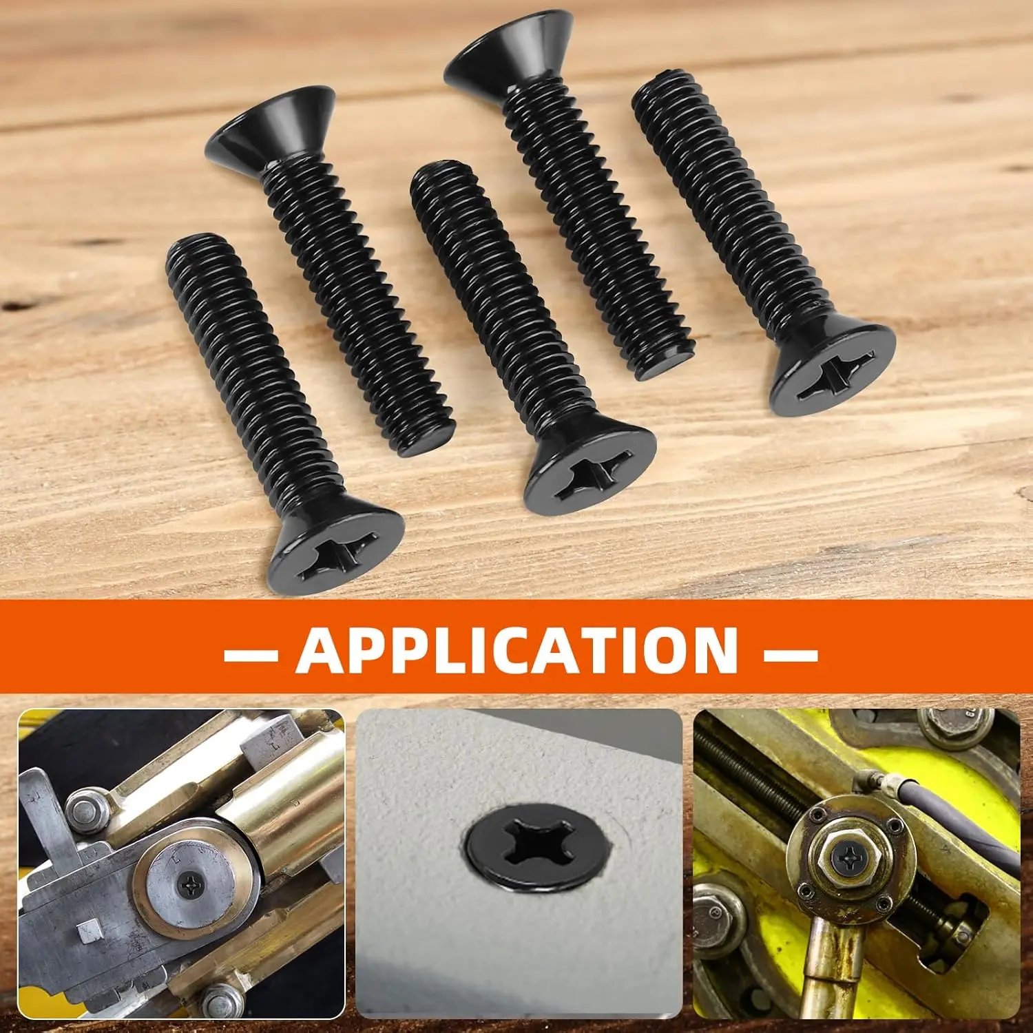 M1 M1.2 M1.4 M1.6 M1.7 M2 M2.5 M3 M3.5 M4 M5 Cruz Recesso Phillips Parafuso de cabeça escareada plana GB819 Aço carbono preto