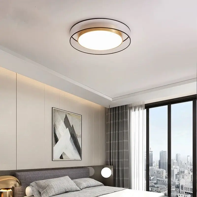 

Factory Direct Sale Modern Creative LED Copper Ceiling Light Nordic Living Room Bedroom Light Flush Mount Ceiling Light