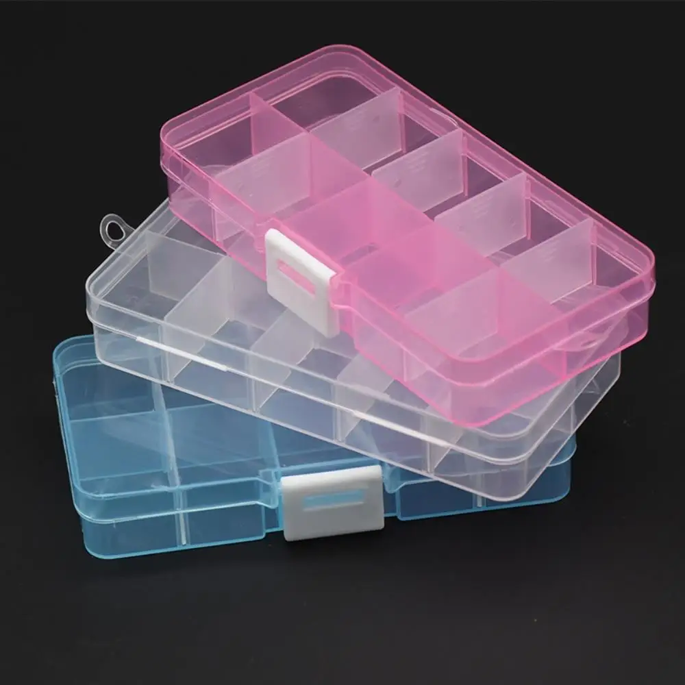 Transparent Storage Container Jewelry Box Clear Plastic Organizer Box Earring Storage Organizer Display Case for Beads 10 Grids