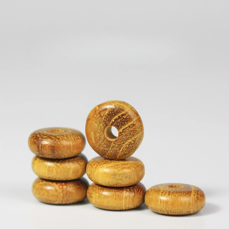 100 perles en bois de 6 mm, perles perforées, pour dragonnes de téléphone portable, pompons et entretoises