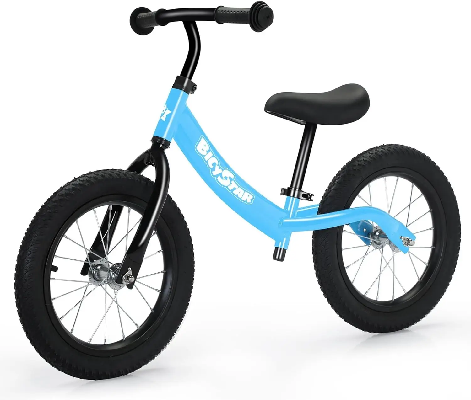 14 Inch Balance Bike for Kids 3-7 Year Old, Kids Bike with No Pedals, Air Rubber Tires, Adjustable Height, Foot Rest, Pedalless