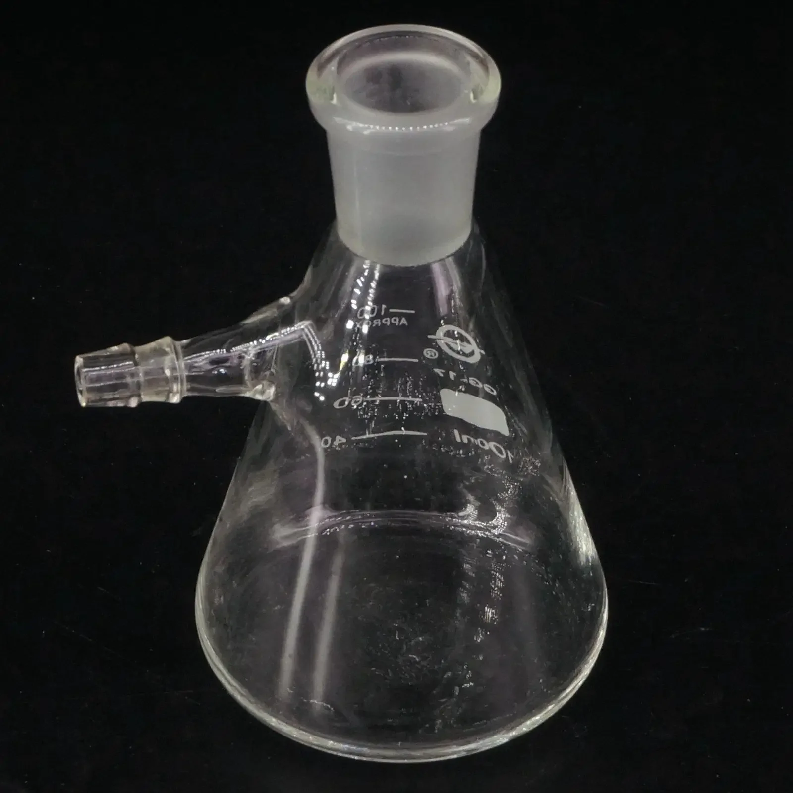 100ml 19/26 Ground Joint Borosilicate Glass Conical Filter Flask with Side Arm Lab Glassware