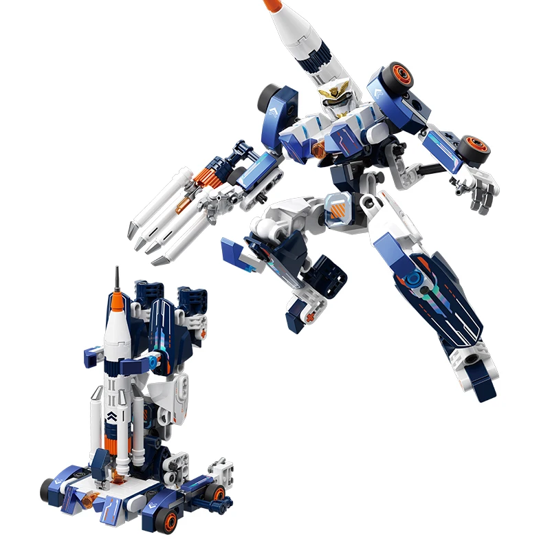 

Aerospace transforming mecha model assembly kit, robot building blocks, creative home decorations, kids' birthday toys and gifts