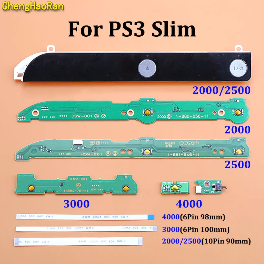 

Host Power Button On OFF Switch Board Ribbon Cable Board Flex Cable For PS3 Slim 2000 2500 3000 4000 Console Parts Replacement