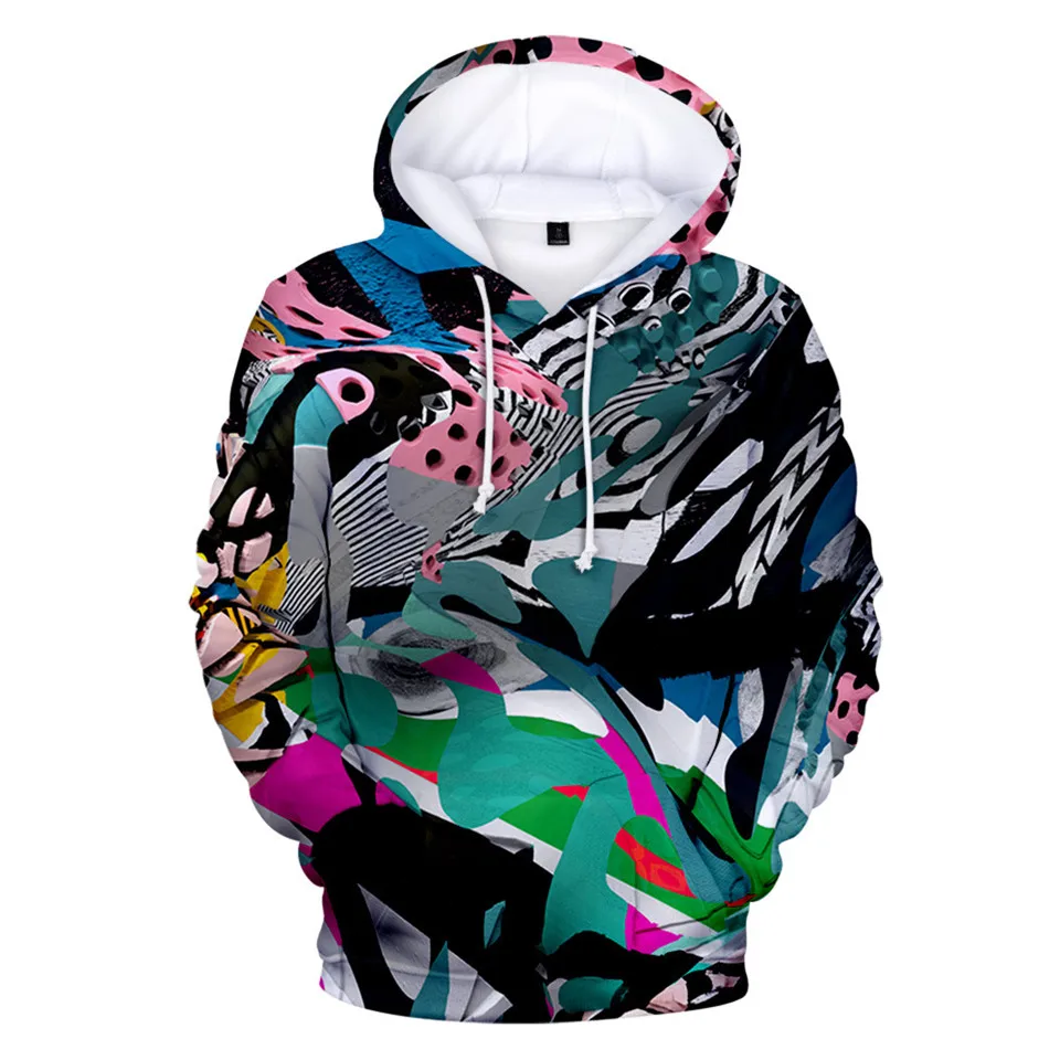 Women Casual Tie Dye Printed Hoodies Top Autumn Long Sleeve Sweater Blouse Lady Daily Pocket Draw String Hooded Sweatshirts