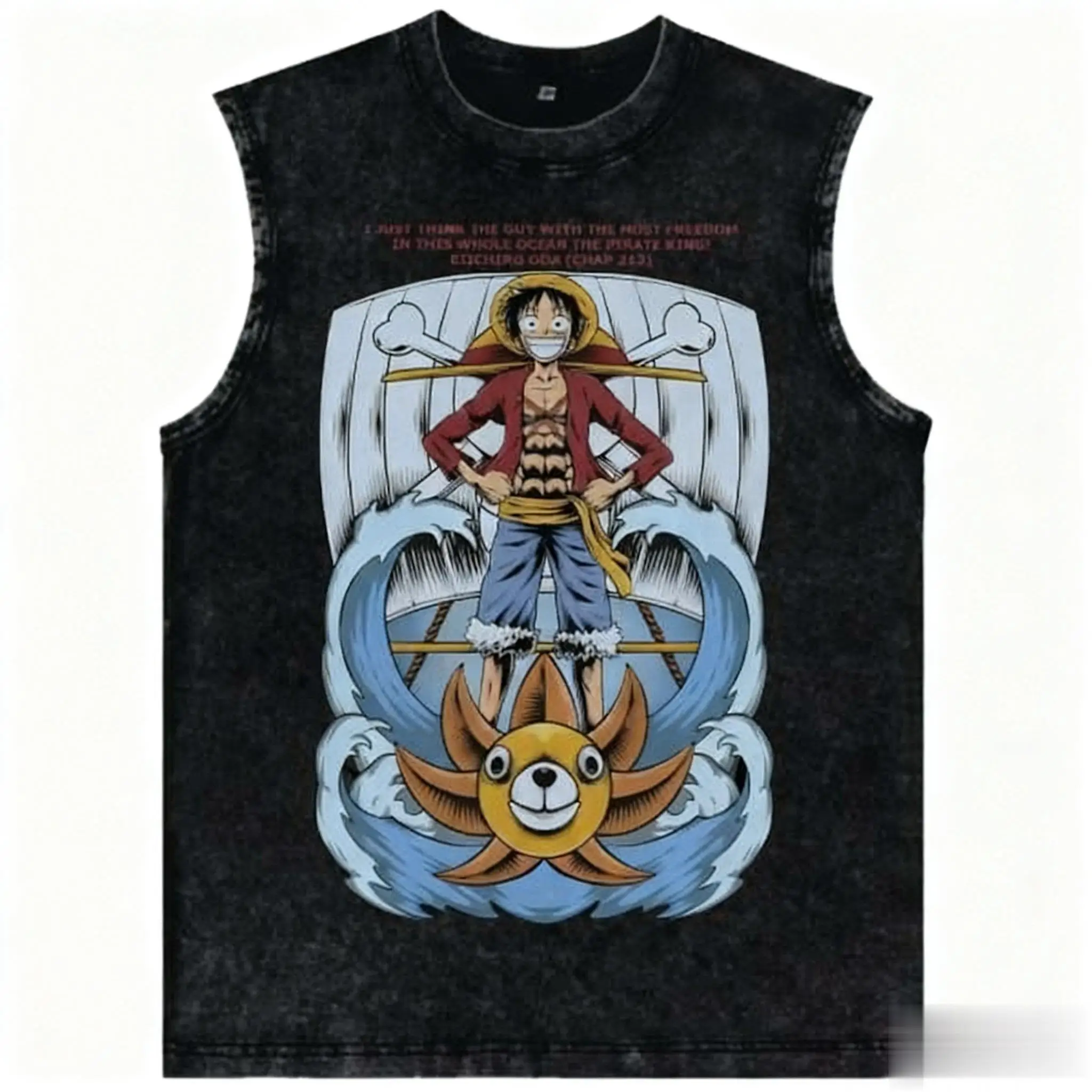 

Новинка 2026: Оверсайз винтажный жилет-майка с аниме-принтом для мужчин и женщин, без рукавов, в стиле Y2K, уличная одежда