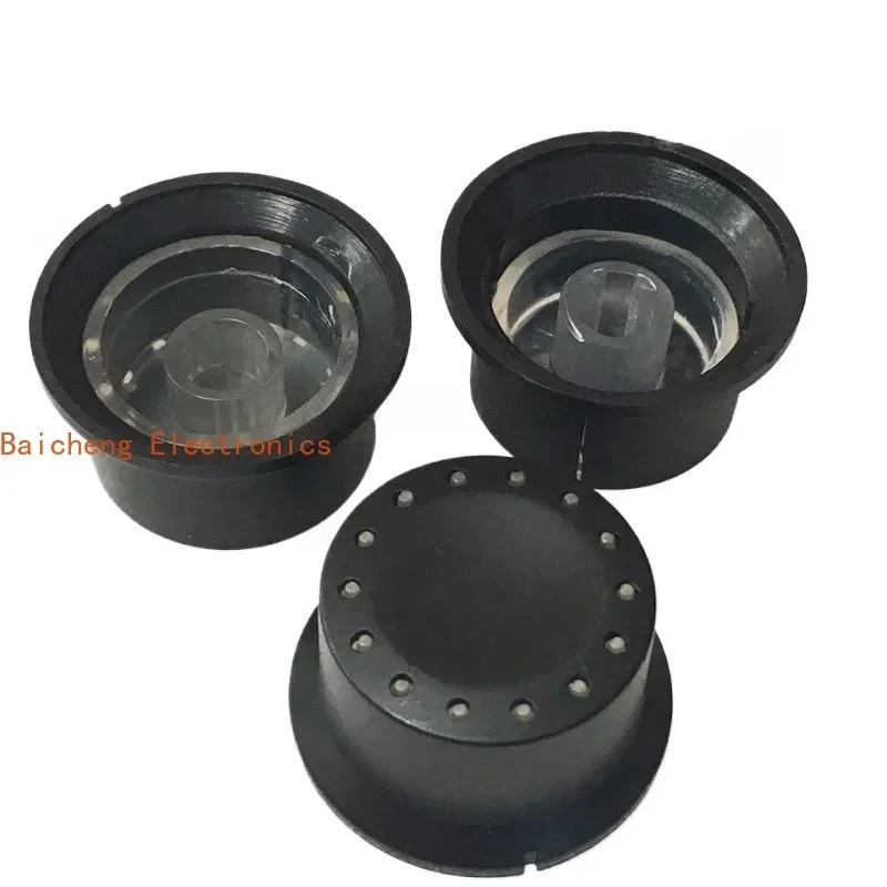10PCS Exquisite diameter 25 * 15MM transparent dot knob potentiometer cap switch cover with half axis flower axis core