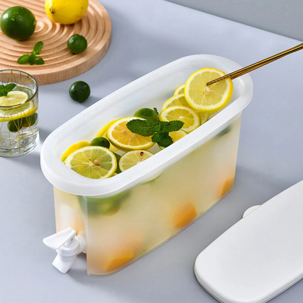 3.5L Cold Water Bucket With Tap Home Refrigerator Beverage Dispenser Bucket Drink Juice Fruit Teapot Ice Kettle Dispenser