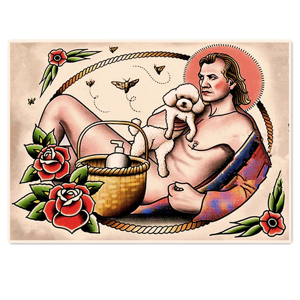 Silêncio dos cordeiros. Arte da tatuagem fotos do filme de terror do vintage cartaz e impressões parede pendurado pintura quarto sala estar decoração