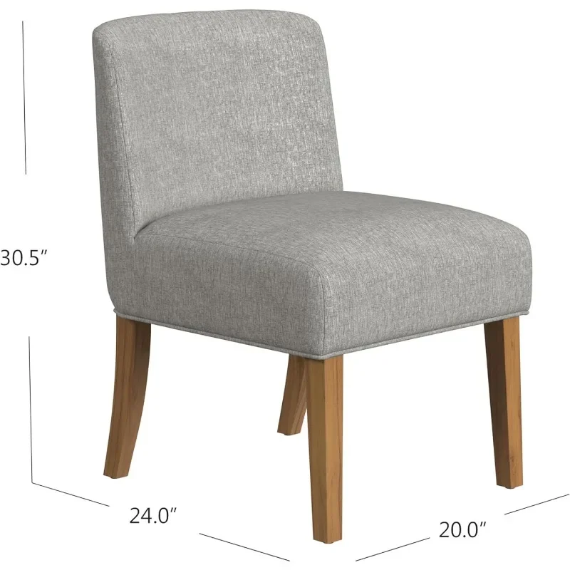 Solutions.com-Chaises de salle à manger avec dossier bas, meubles décoratifs pour la maison, gris tissé, paquet unique