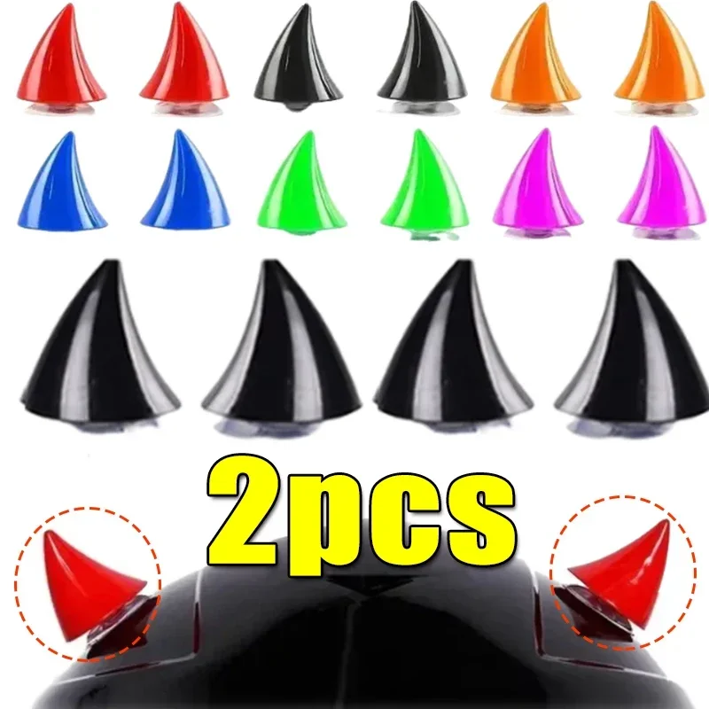 Image of 1/2PCS Motorrad Helm Kurze Teufel Hörner Dekoration MotorHelm Styling Kopfbedeckungen Dekor Kopfbedeckungen Coole Styling Aufkleber