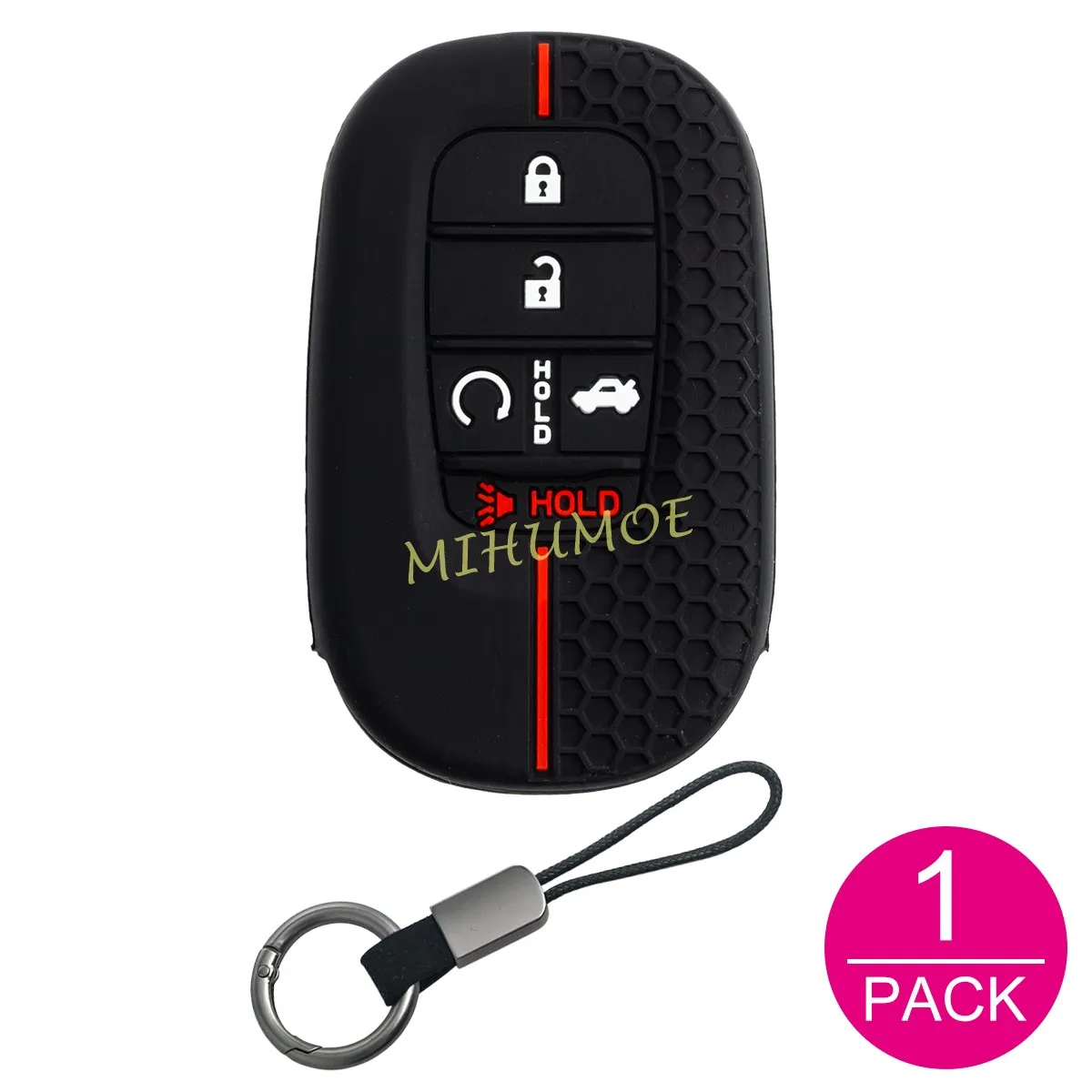 Voor Honda Civic 11th CR-V 6th Accord Pilot HR-V 2023 2024 2025 Siliconen Auto Afstandsbediening Sleutel Case Fob Cover shell Sleutelhanger 5 Knoppen