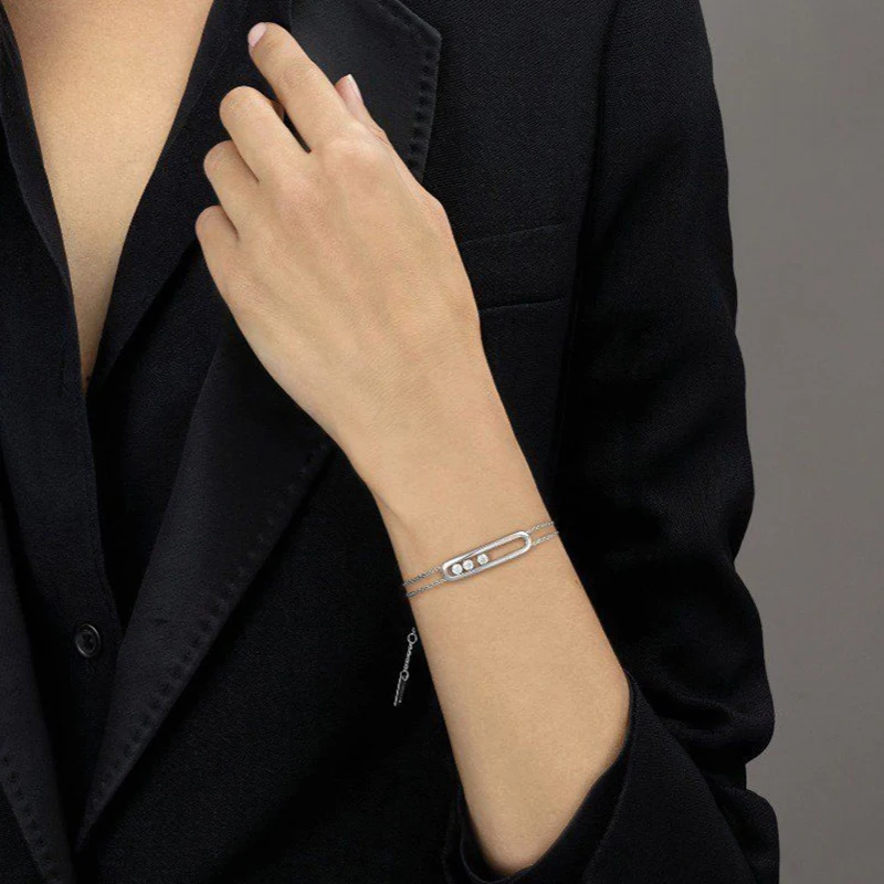 2023 Luxury Lucky Beads Bracelet Zircon high quality for Women Vintage Aesthetic Charm Double Layer Chain Bracelet Jewelry Gift