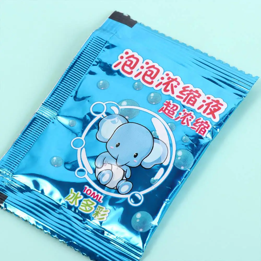 Bolsa portátil de 10ml, solución de burbujas concentradas, jabón seguro, juguete líquido de burbujas concentradas, suplemento de burbujas ambiental para niños