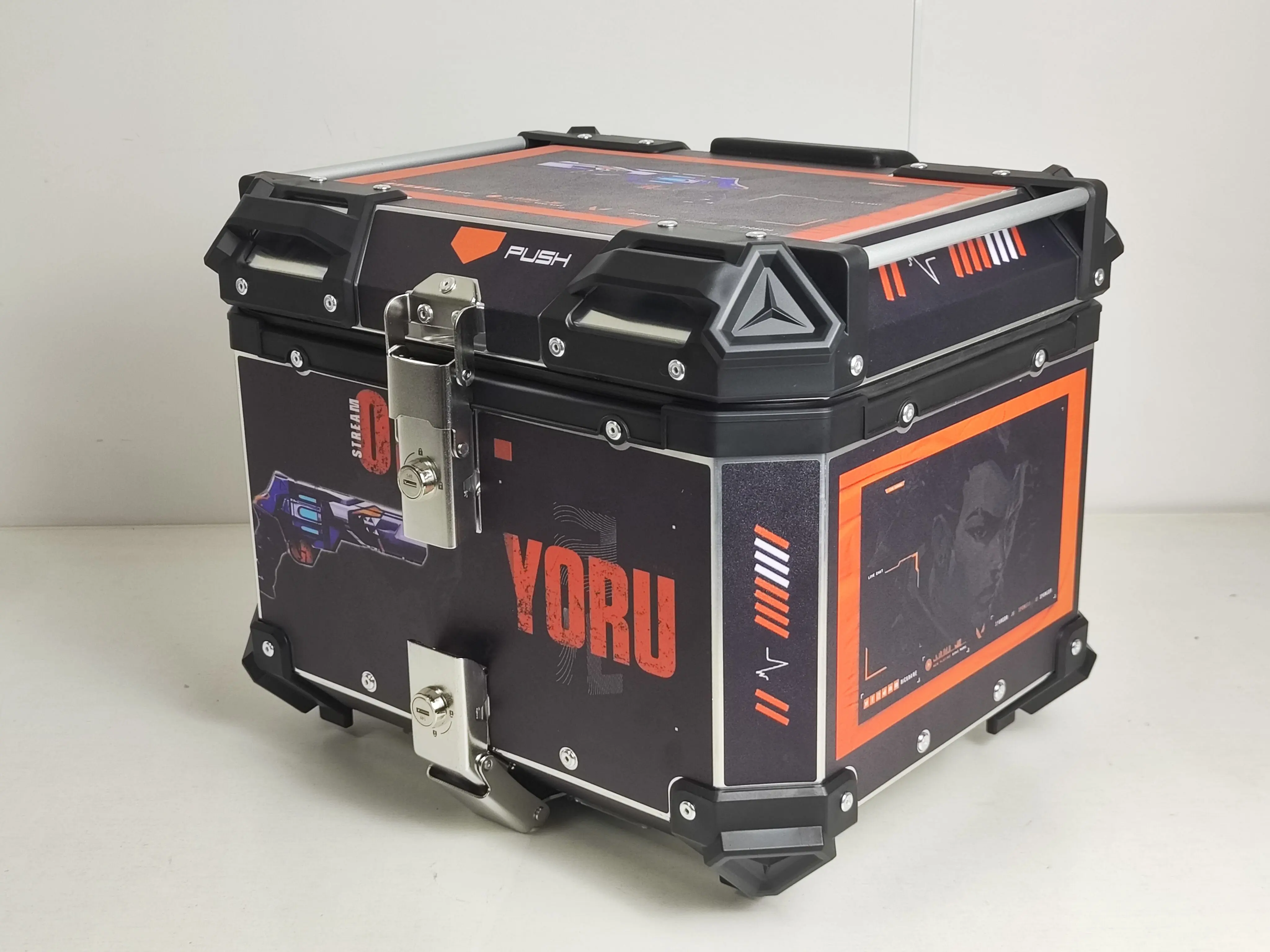 45L Motorcycle Rear Box Luggage Tail Box Carrier Tool Case Lock Trunk Aluminium Alloy