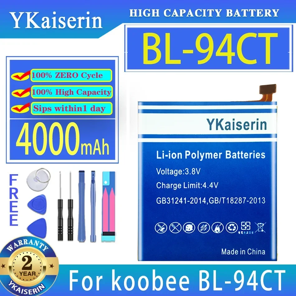 

Аккумулятор ykaisin 3600 мАч/4000 мАч для koobee BL-94CT BL94CT BL-97CT BL97CT BL-93CT BL93CT K300 K400 Bateria