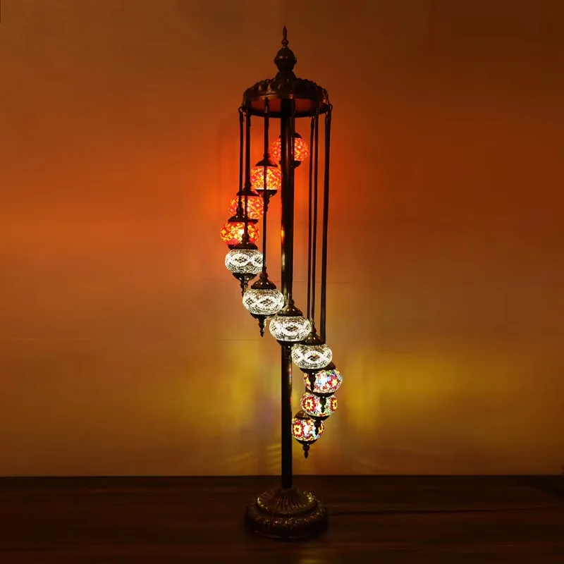 

Globe floor lamp mosaic glass Moroccan style floor lamp