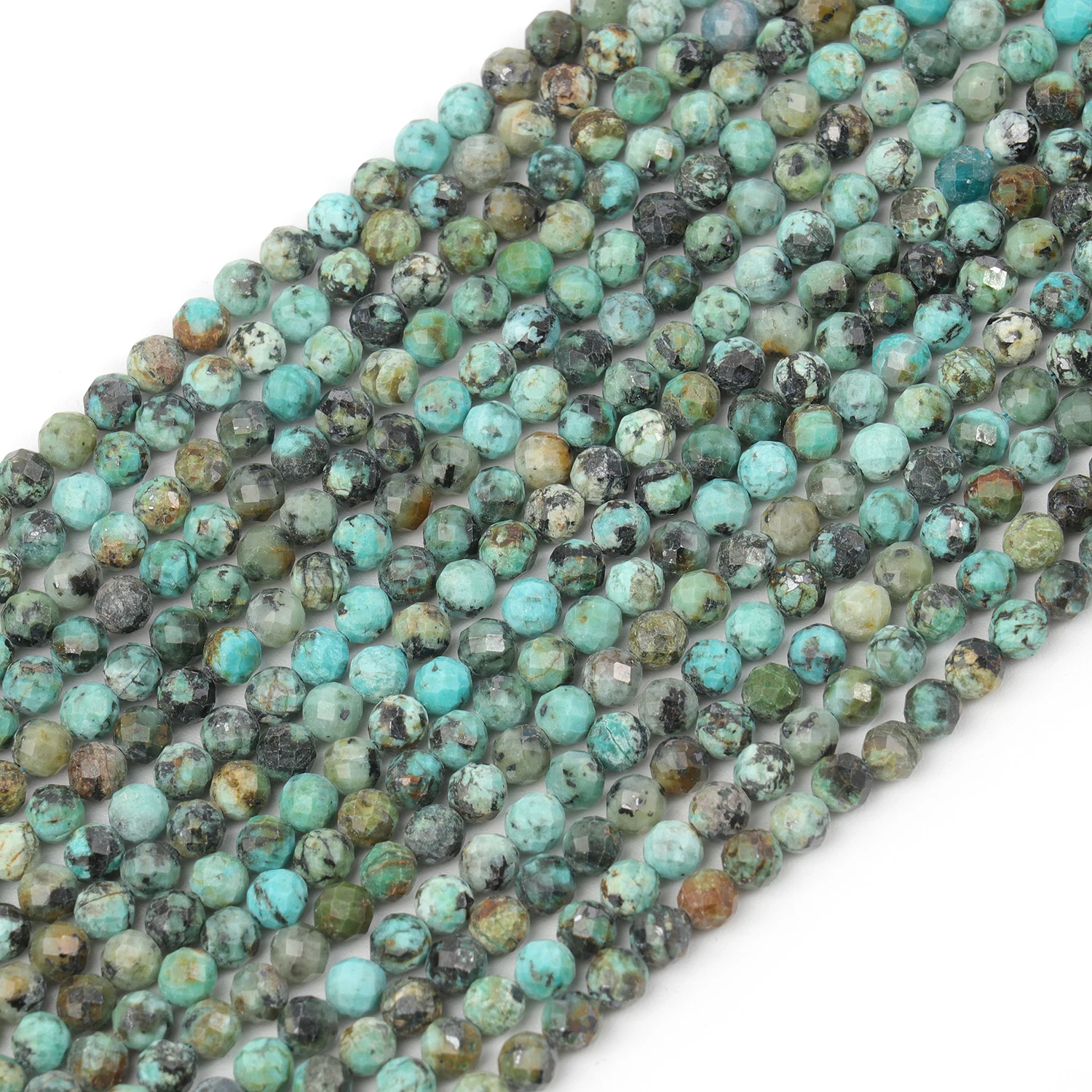 2/3/4mm 15\'\' Faceted Natural African Turquoise Stone Beads Loose Beads For Diy Jewelry Making Tiny Beadwork Bracelet Findings