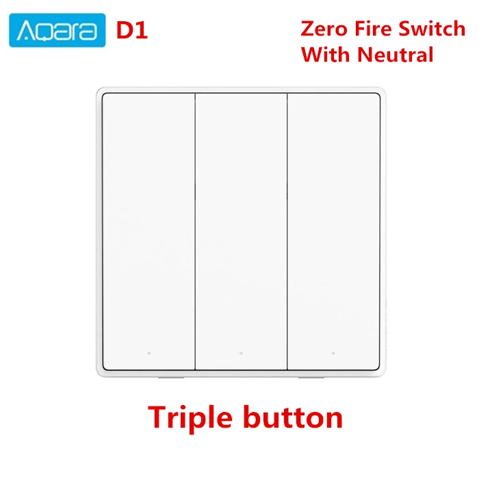 Aqara Smart Switch D1 Zigbee Draadloze Lichtschakelaar 3 Knoppen Met Neutrale Spraakbesturing Voor Xiaomi Mijia Mi Home HomeKit