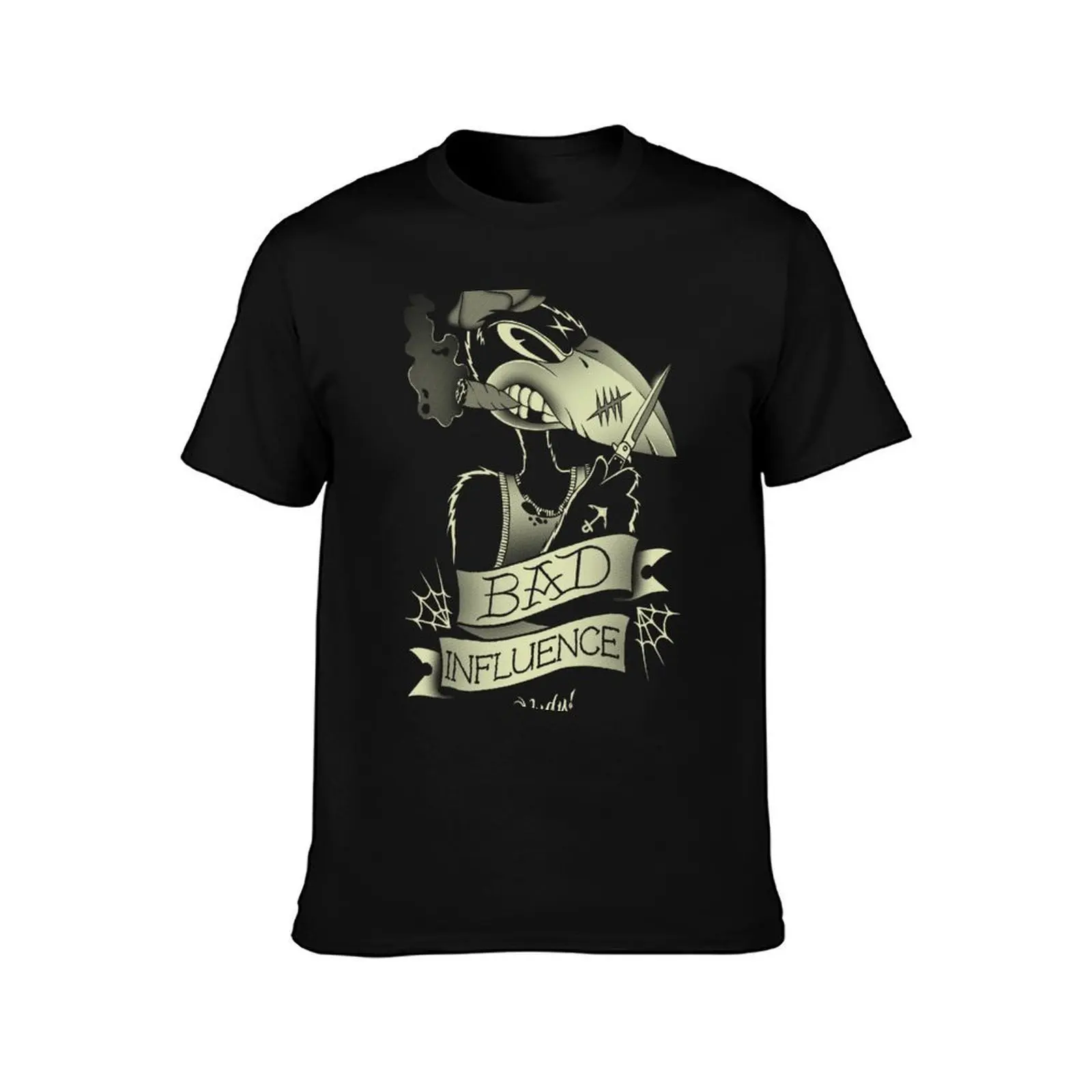 Bad Influence Crow T-Shirt Soft Lightweight Cotton T-Shirt
