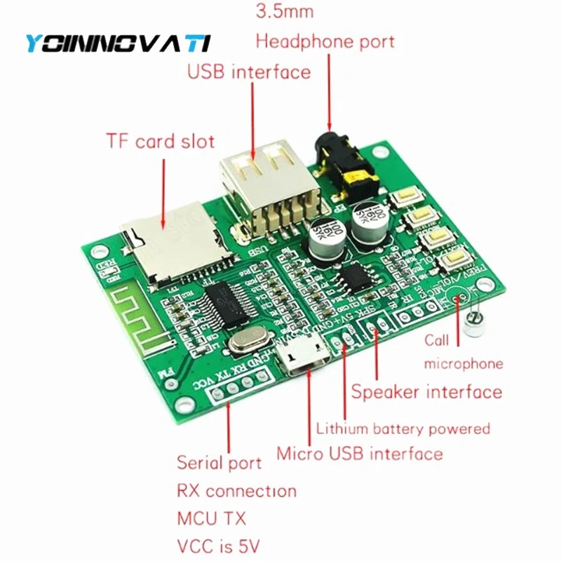 BT201 Dual Mode 5.0 BT Lossless Audio Power Amplifier Board Module Tf Card U Disk Ble Spp Serial Port Transparent Trans No revie