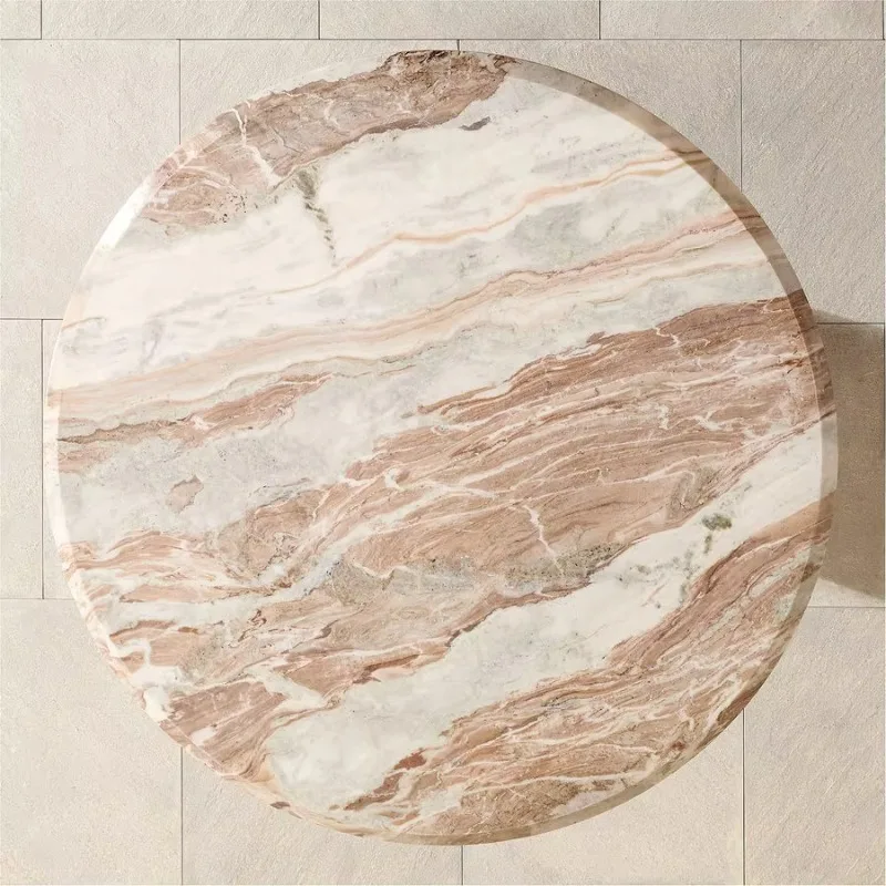 أثاث عصري فاخر مقاس 54 بوصة طاولة طعام مستديرة للاستخدام الداخلي والخارجي من الرخام الطبيعي الإيطالي #3