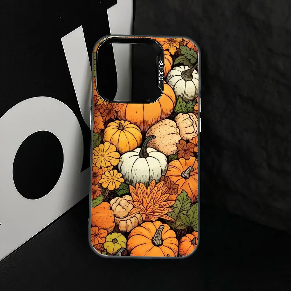 

Pumpkin pattern case for iPhone17 16 15 14 13 12 11 Pro/ Max/Plus shock-proof rear cover anti-fingerprint