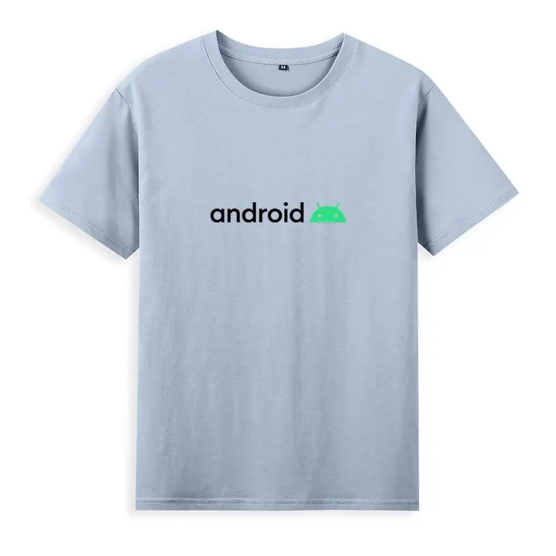 Picture 7: Robot Android Mobile Operating System Cotton Printed T-Shirt Short Sleeve Male Summer Geek Tech Programmer