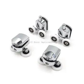 23mm/25mm/27mm 淋浴房門滾輪 鋅合金雙輪滑動淋浴房門滾輪軸承滑軌更換 8 最佳銷售 滑動門輪 - №6