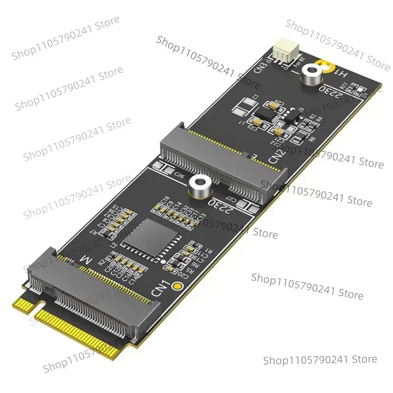 Dual M.2 NVMe Adapter Card PCIe Bus, Supports Extra Storage Slot, Compatible with M.2 A/E Key WiFi Slot