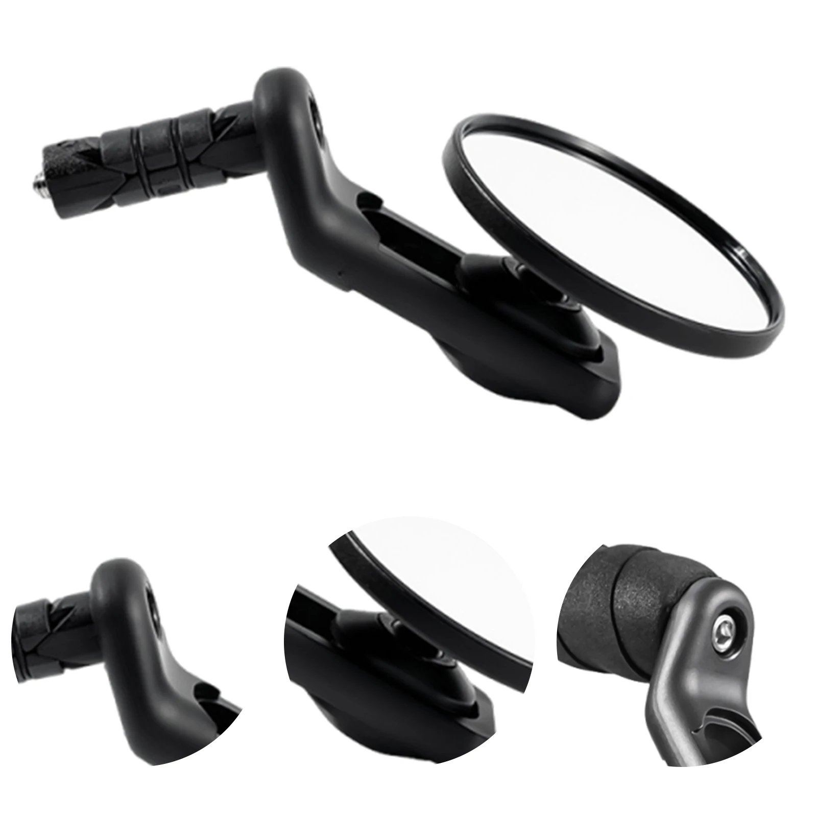 

360° Adjustable Handlebar Plug Rearview Mirror Rotatable Handlebar End Mirrors Wide-Angle Cycling Mirrors For Road Bikes MTB