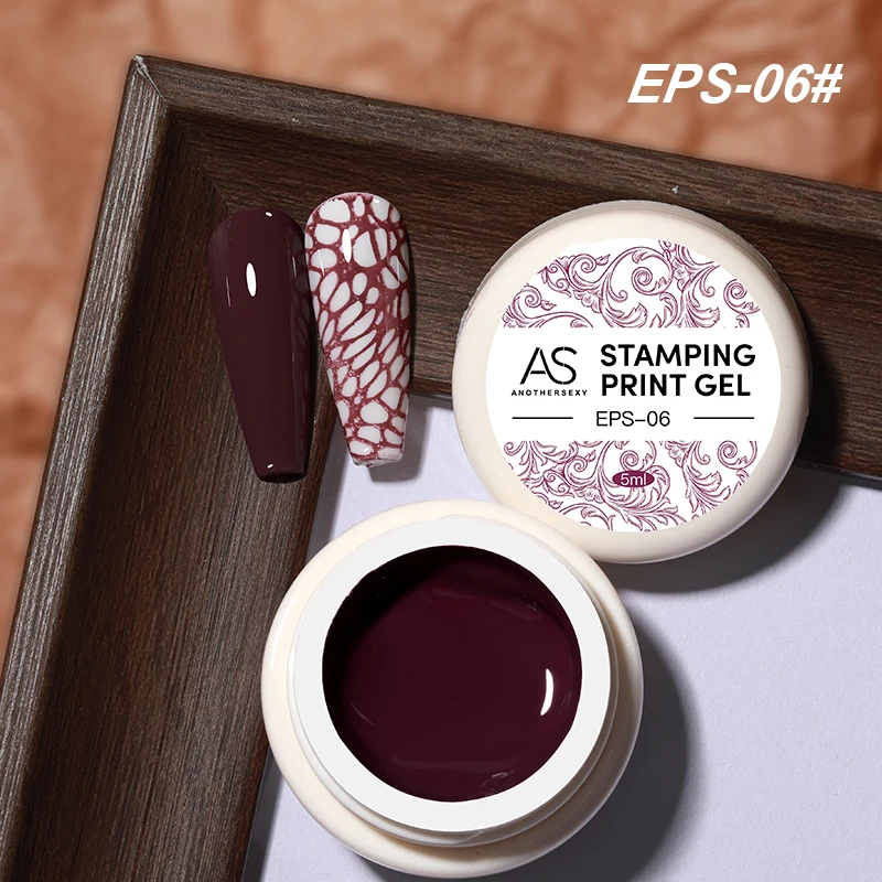 Stempelgel Neue Farben Stempelgel Rot Schwarz Weiß Lila Blau Abziehbarer UV-Lack für Nagelstempelplatte