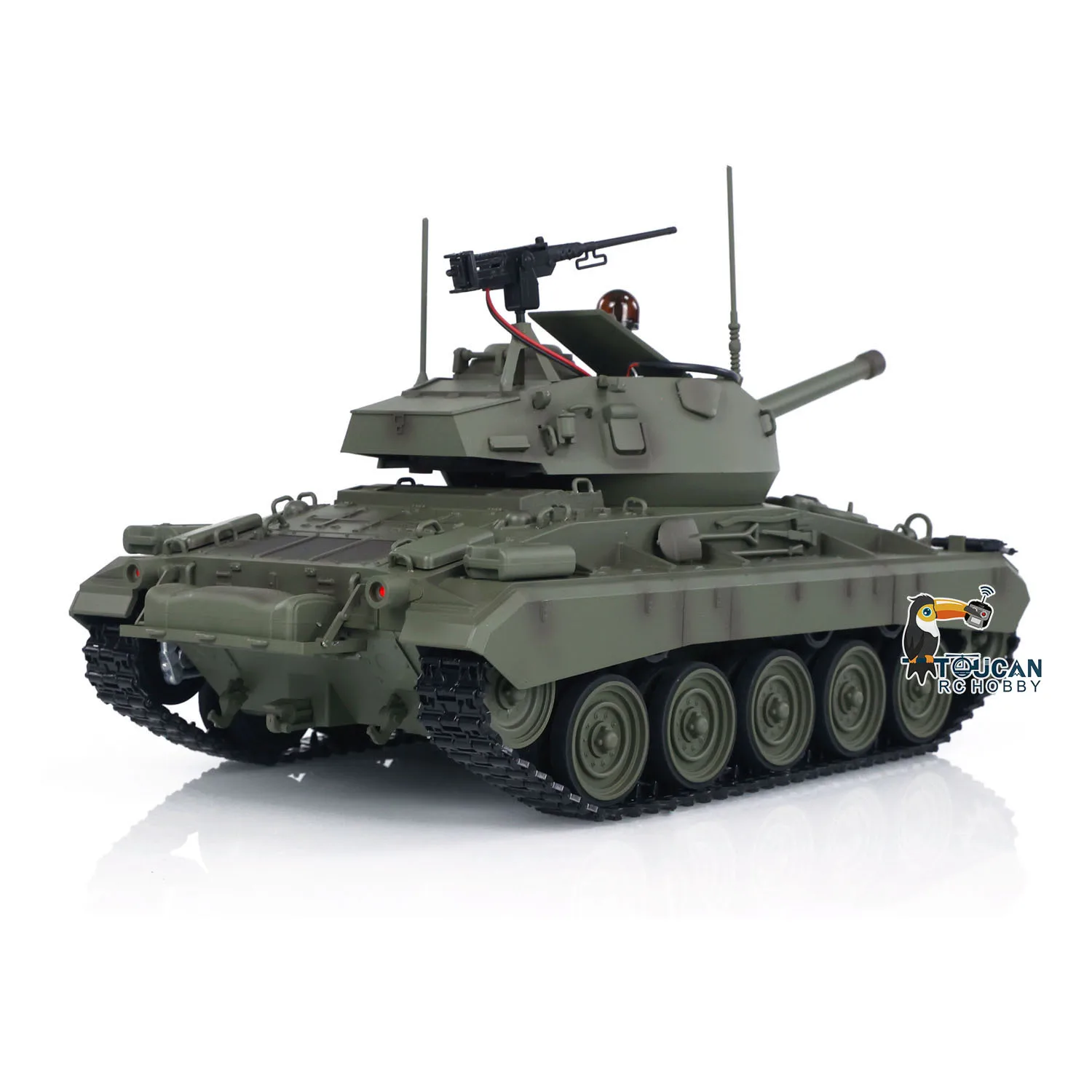 Carro armato leggero Tongde M24 Chaffee RC in scala 1/16 320 ° Modello militare telecomandato con riavvolgimento a canna a infrarossi con rotazione per hobbisti