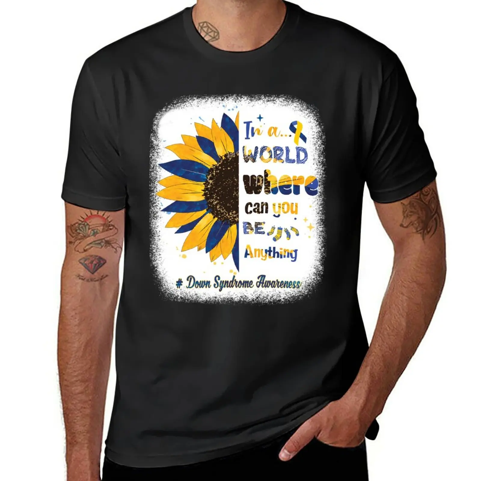 

New In A World Where You Can Be Anything World Down Syndrome Day T21 Ribbon gift T-Shirt