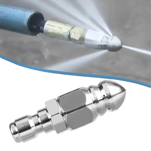 하수 제트 노즐 스테인레스 스틸 압력 와셔 하수 제트 노즐 헤드 1/4 퀵 커넥터, 5000 PSI 배수 제트 호스 노즐