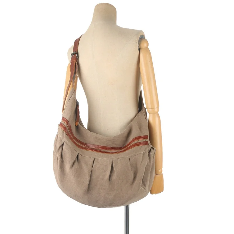 Retro Underarm Bag for Women Canvas Crossbody Bag With Niche Design Versatile Large Capacity Casual Hobos Shopping Shoulder Bag