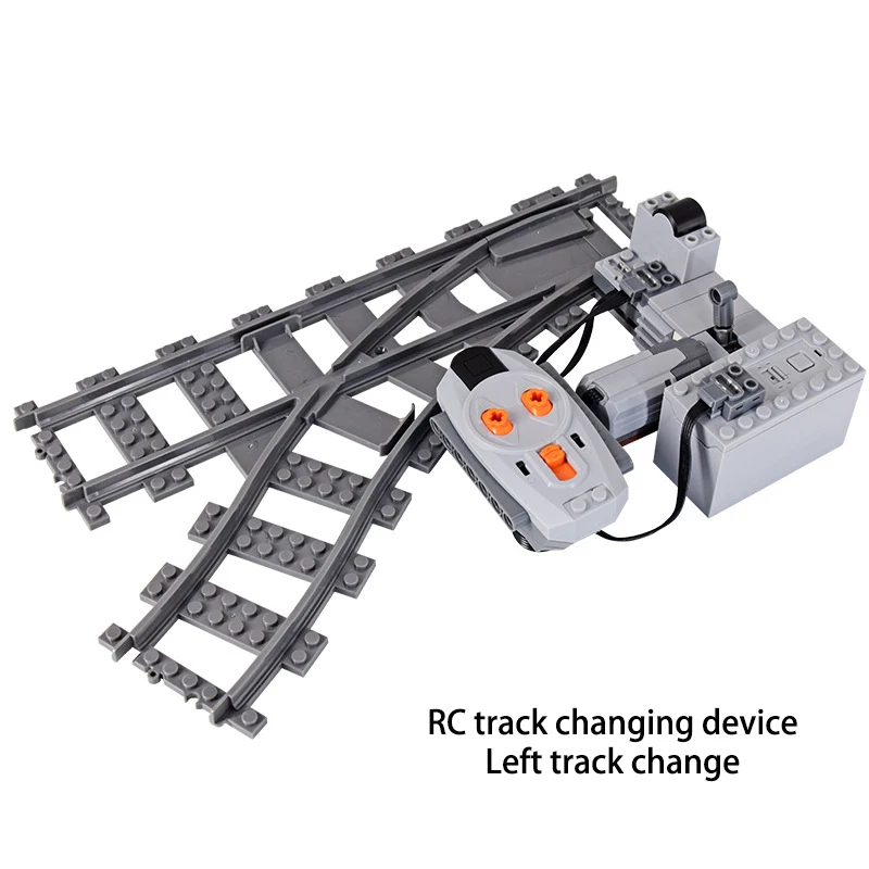 Train Motor RC Left/Right Track Change Components Scene MOC Building Blocks Compatible With LEGO Power Unit Bricks Toys Rail Car