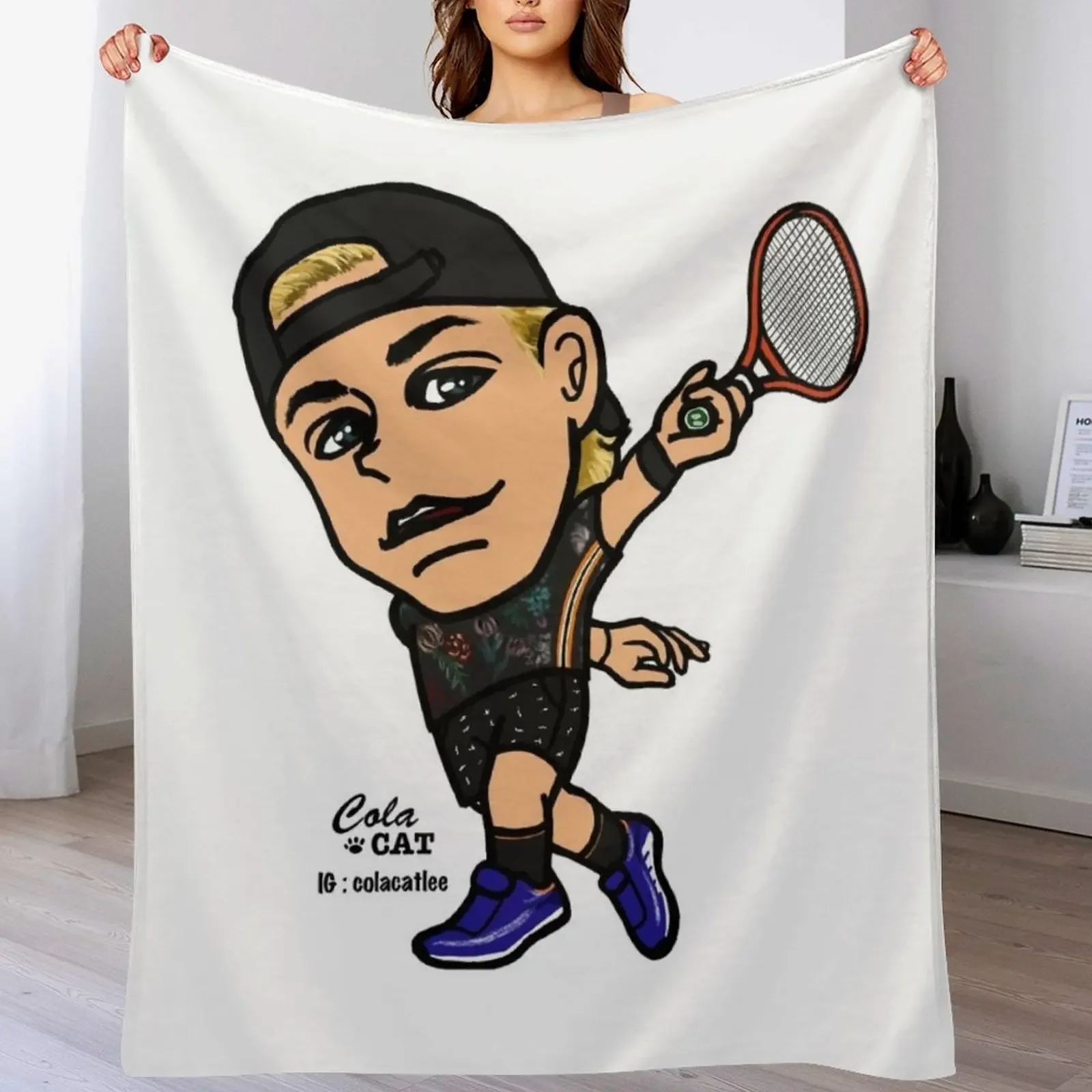 Denis Shapovalov Throw Blanket Cozy Home Blanket Gift for Christmas Holiday