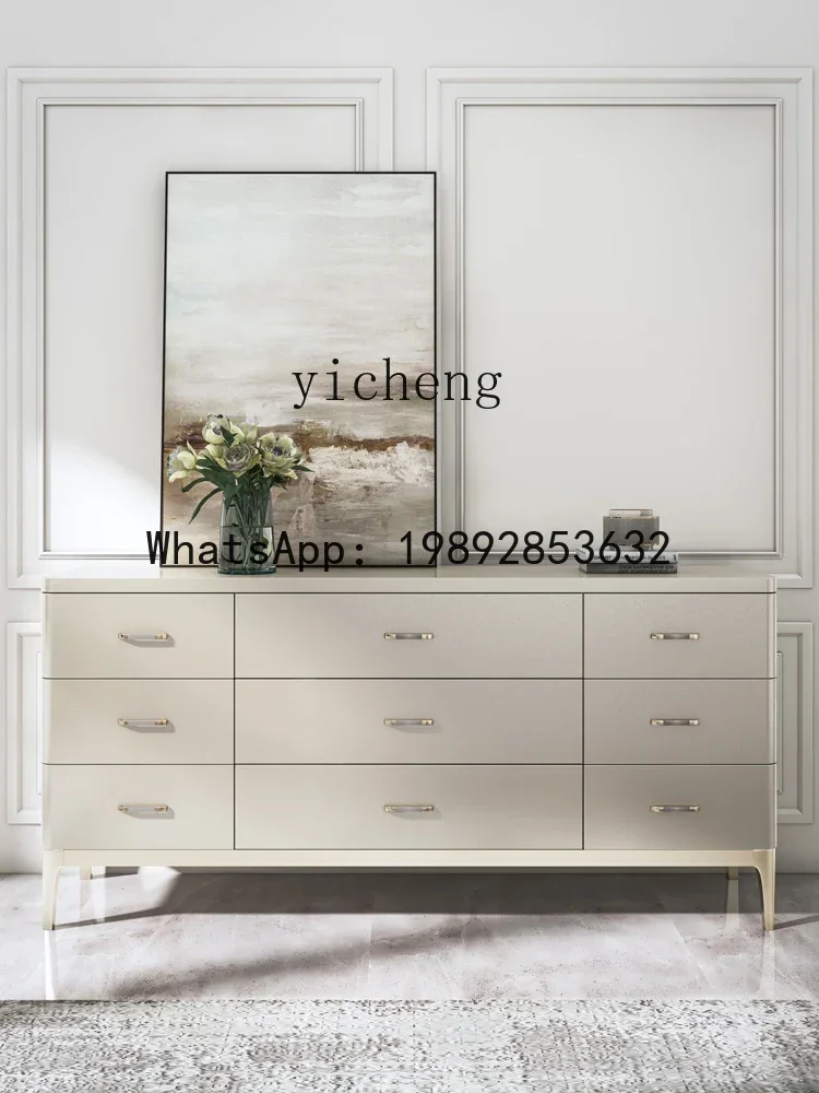 LYY  Chest of Drawers Bedroom Storage Cabinet Solid Wood Locker Simple Nine-Drawer Cabinet Living Room Entrance Cabinet
