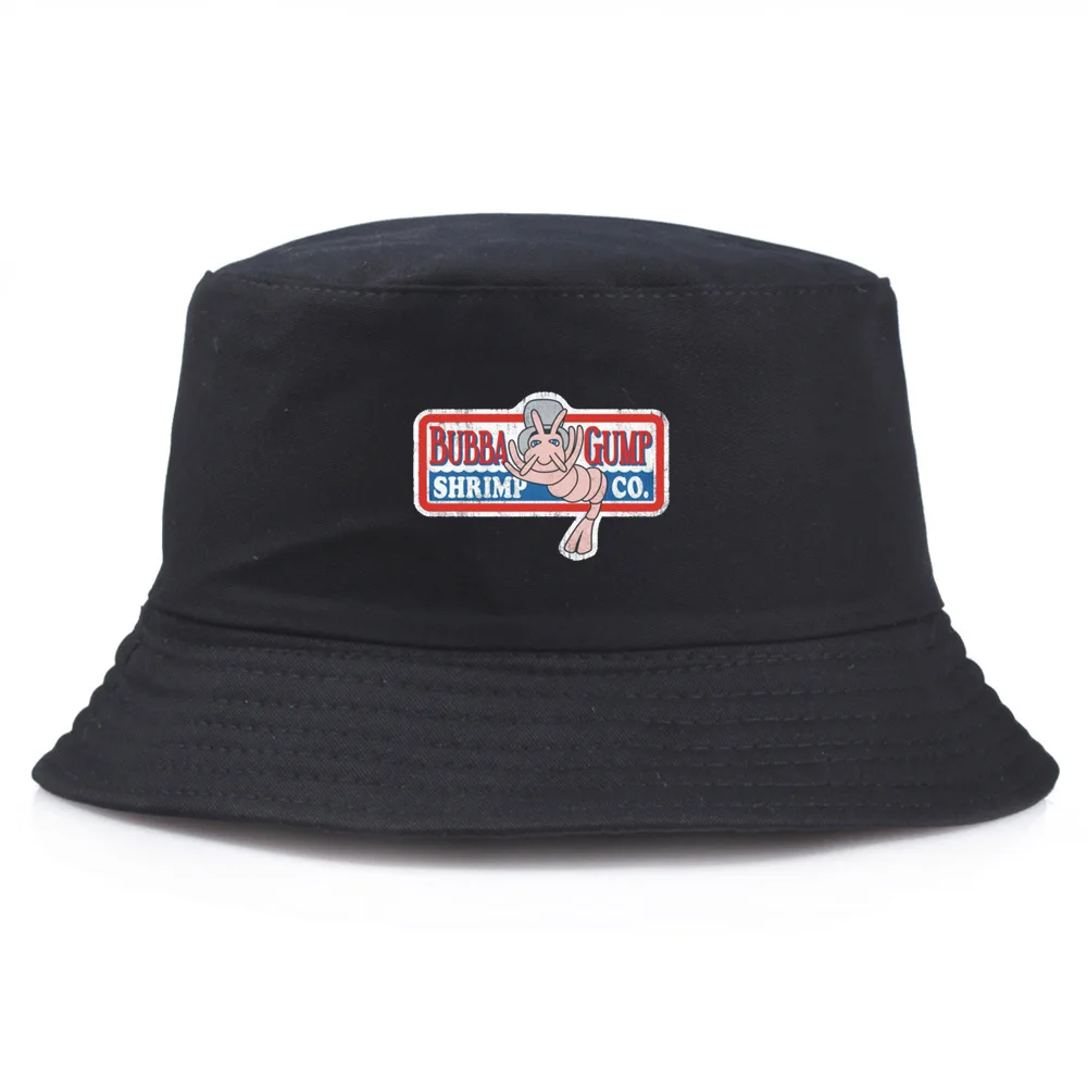 Trend Retro 1994 Bubba Gump Shrimp CO. Bucket Hat Panama Cap Forrest Gump Cosplay Print Hip pop Caps Men and Women Sun Visor Hat