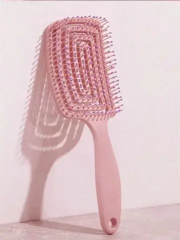 늑골이있는 빗 Volumizing Detangling 헤어 브러시 여성용 긴 머리 마사지 빗 가정용 바디 케어 여행용 속이 빈 디자인