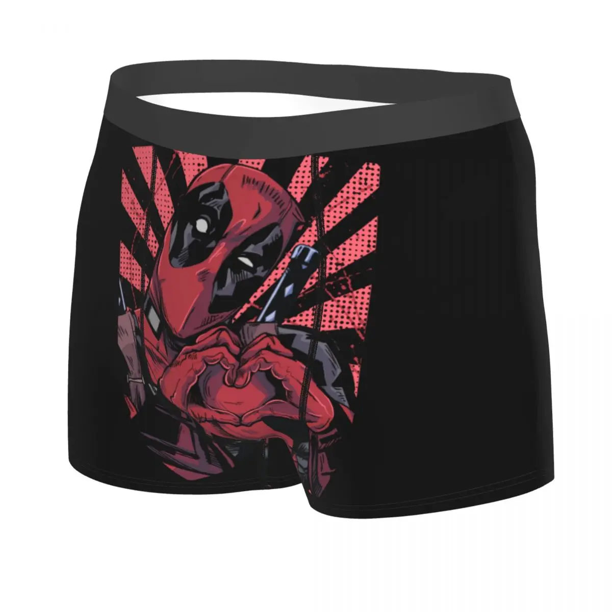 Custom Deadpool Hand Heart Underwear Men Breathable Boxer Briefs Shorts Panties Soft Underpants For Homme