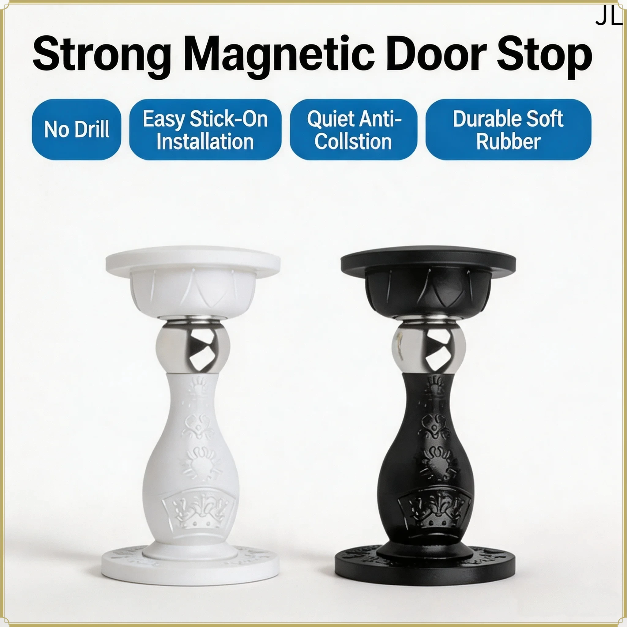 New Punch-Free Door Stopper, Silicone Anti-Collision Door Holder, Floor Mount Door Stop, Short Wall Mount Door Catch for Bathroo