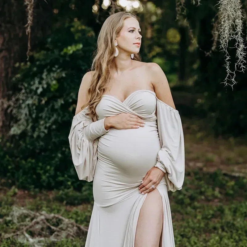 

Mermaid Maternity Dresses for Photo Shoot Pregnant Women Pregnancy Dress Photography Sexy Off Shoulder Maxi Maternity Gown