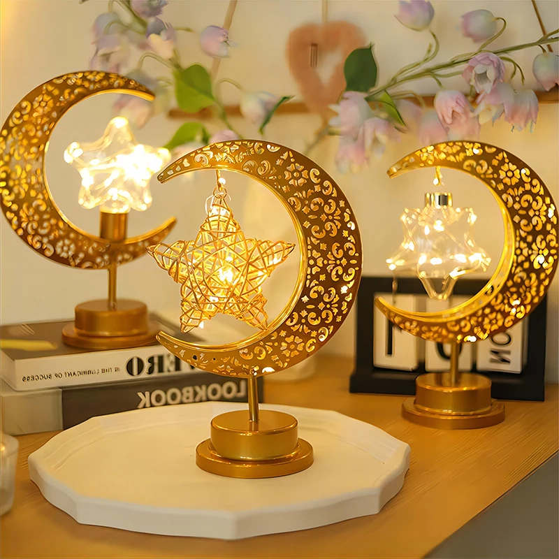 Colorful Eid Mubarak Decoration 2024 Festival Lights for Room Night Table Home Decoration Holiday Gifts Luxury Led Desk Lamp