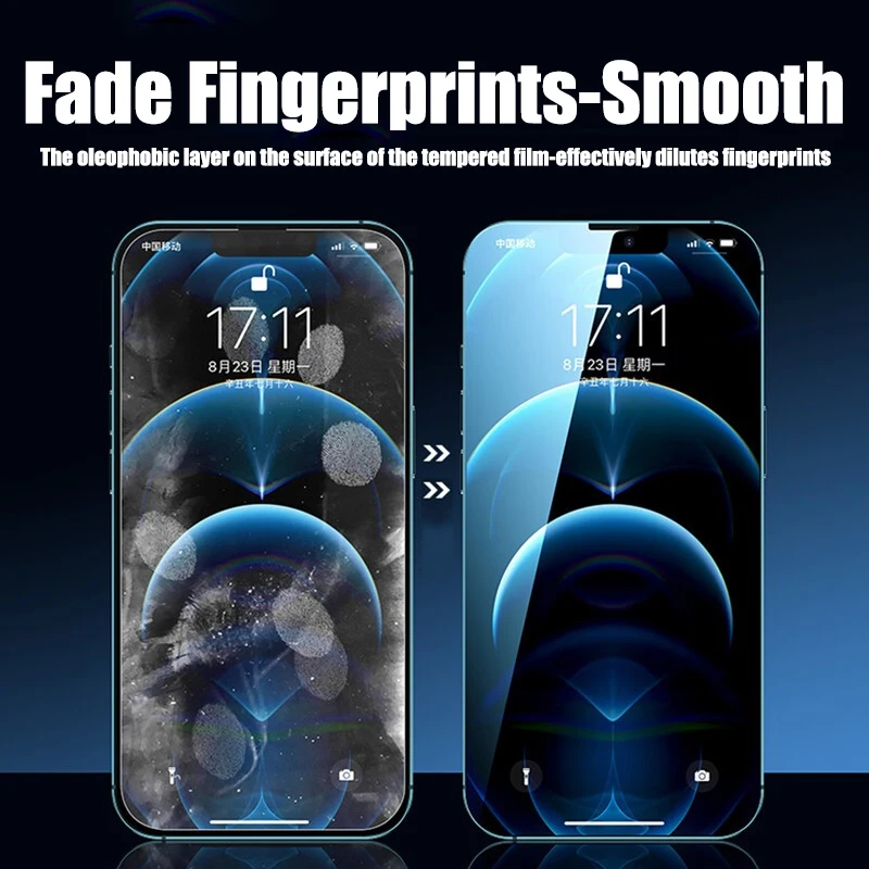 4 PIEZAS Cristal templado para iPhone 11 12 13 14 15 Pro XR X XS Max Protector de pantalla para iPhone 12 13 Mini 7 8 6 Plus SE Glass 4